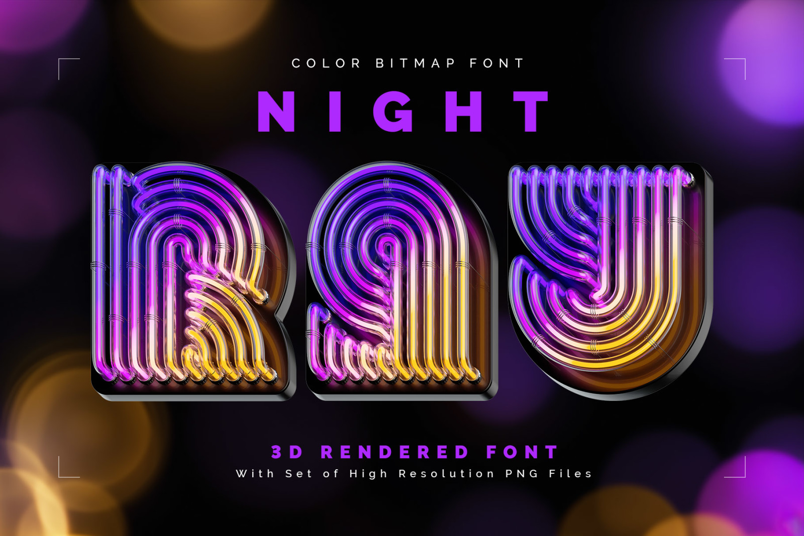 Night Ray — Color Bitmap Font