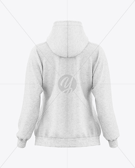 Women’s Heather Hoodie Mockup - Back View