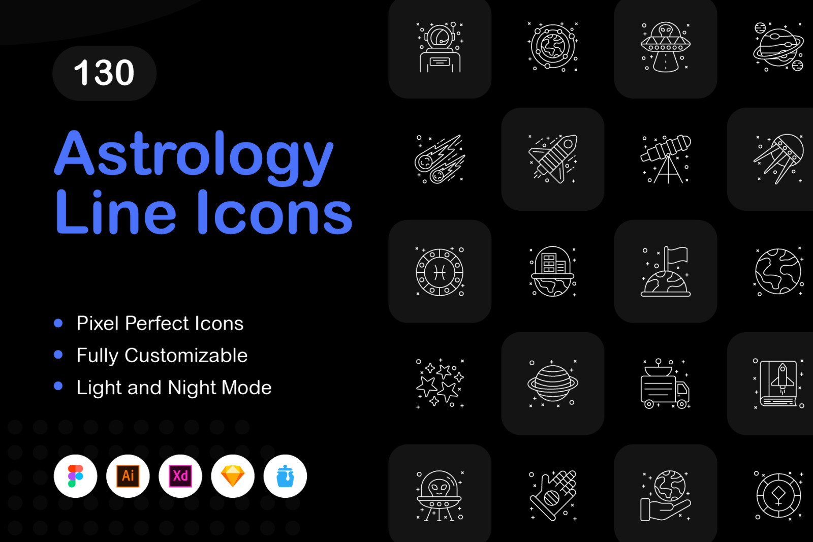 Astrology Line Icons Astrology Line Icons