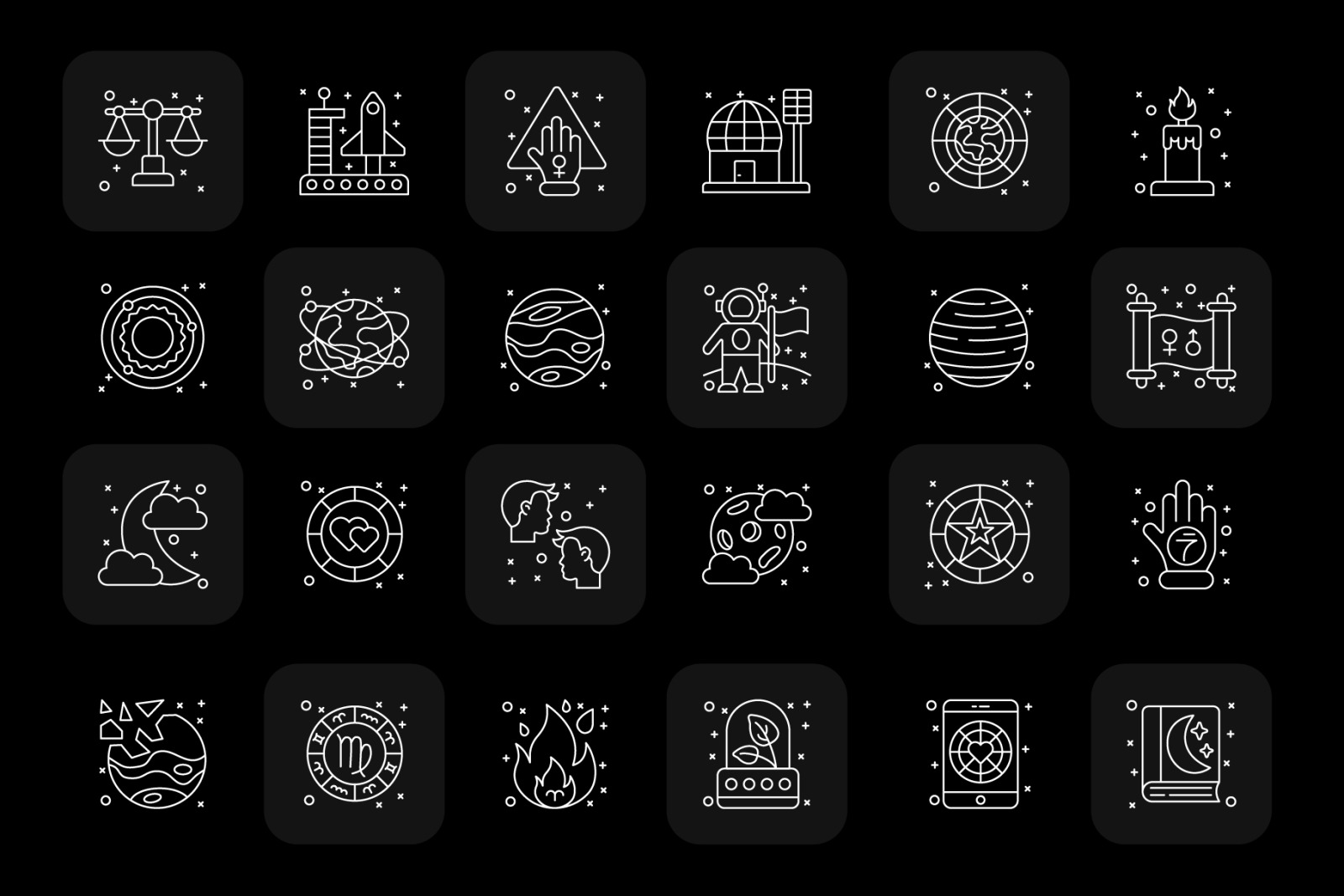 Astrology Line Icons Astrology Line Icons