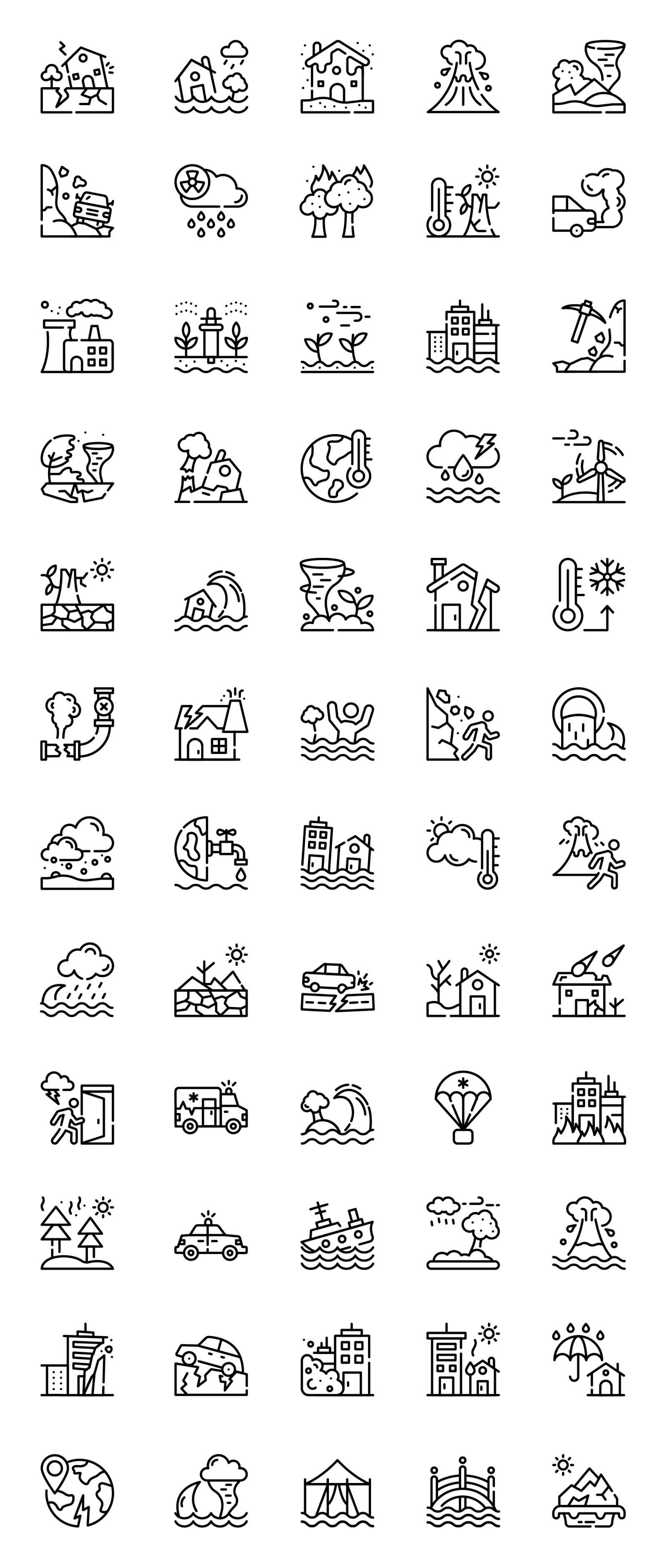 Natural Disaster Icon Set