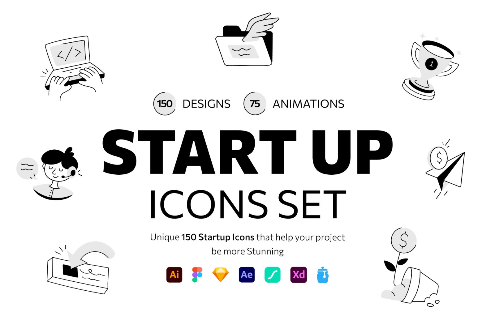 Animated Startup Icon Set