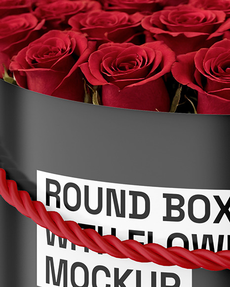 Round Flower Box Mockup