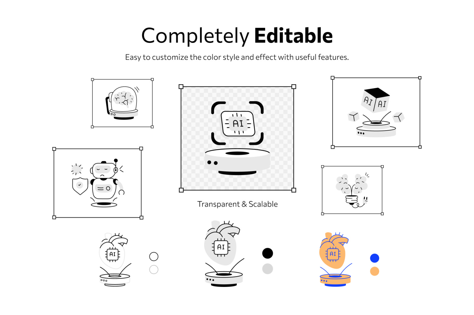 Artificial Intelligence Doodle Icons