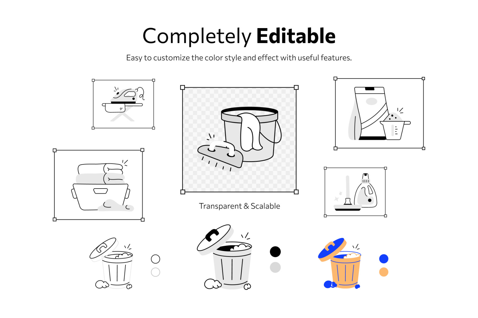Laundry and Cleaning Icon Set Laundry and Cleaning Icon Set