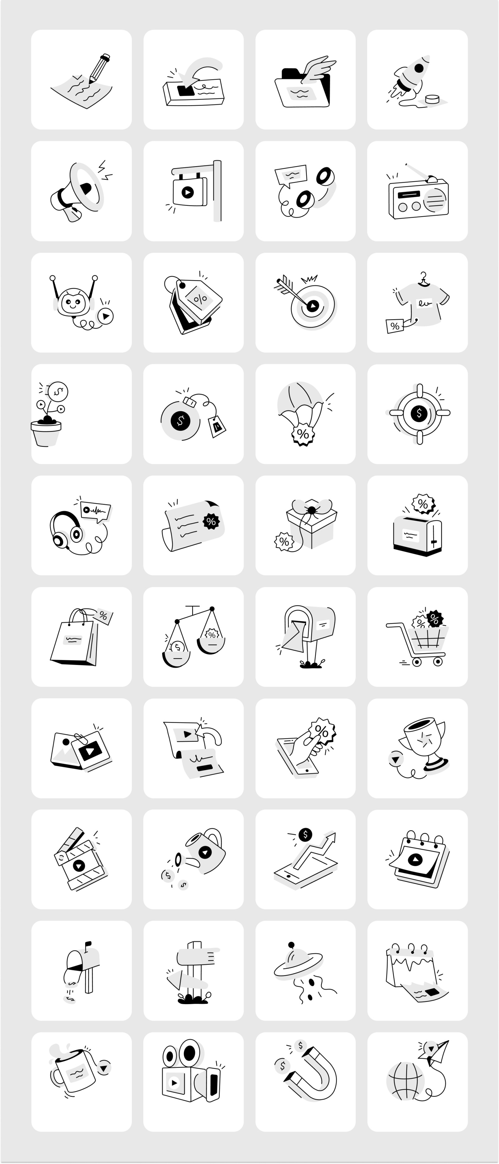 Animated Advertisement Icon Set Animated Advertisement Icon Set
