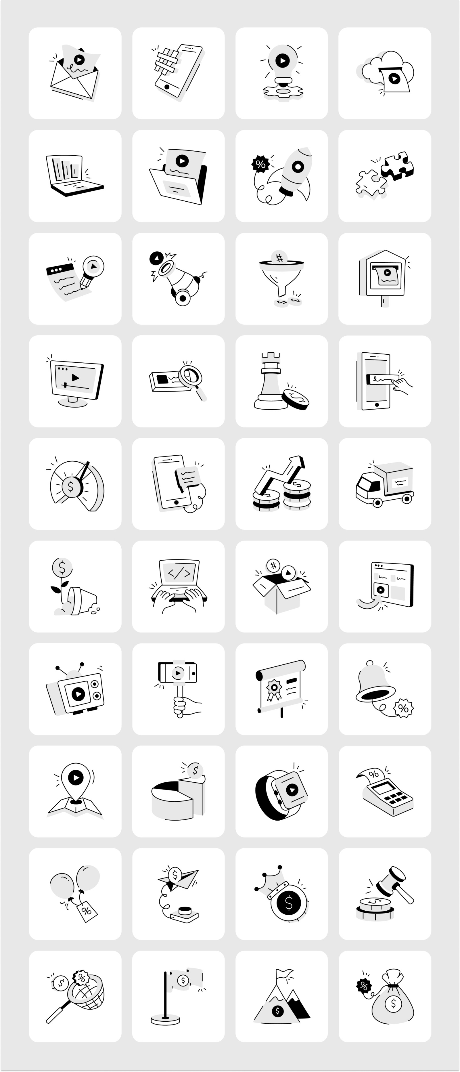 Animated Advertisement Icon Set Animated Advertisement Icon Set