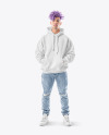 Men's Oversized Hoodie Mockup - Front View