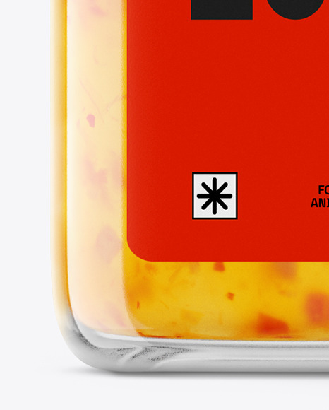 Square Chilli Sauce Bottle Mockup