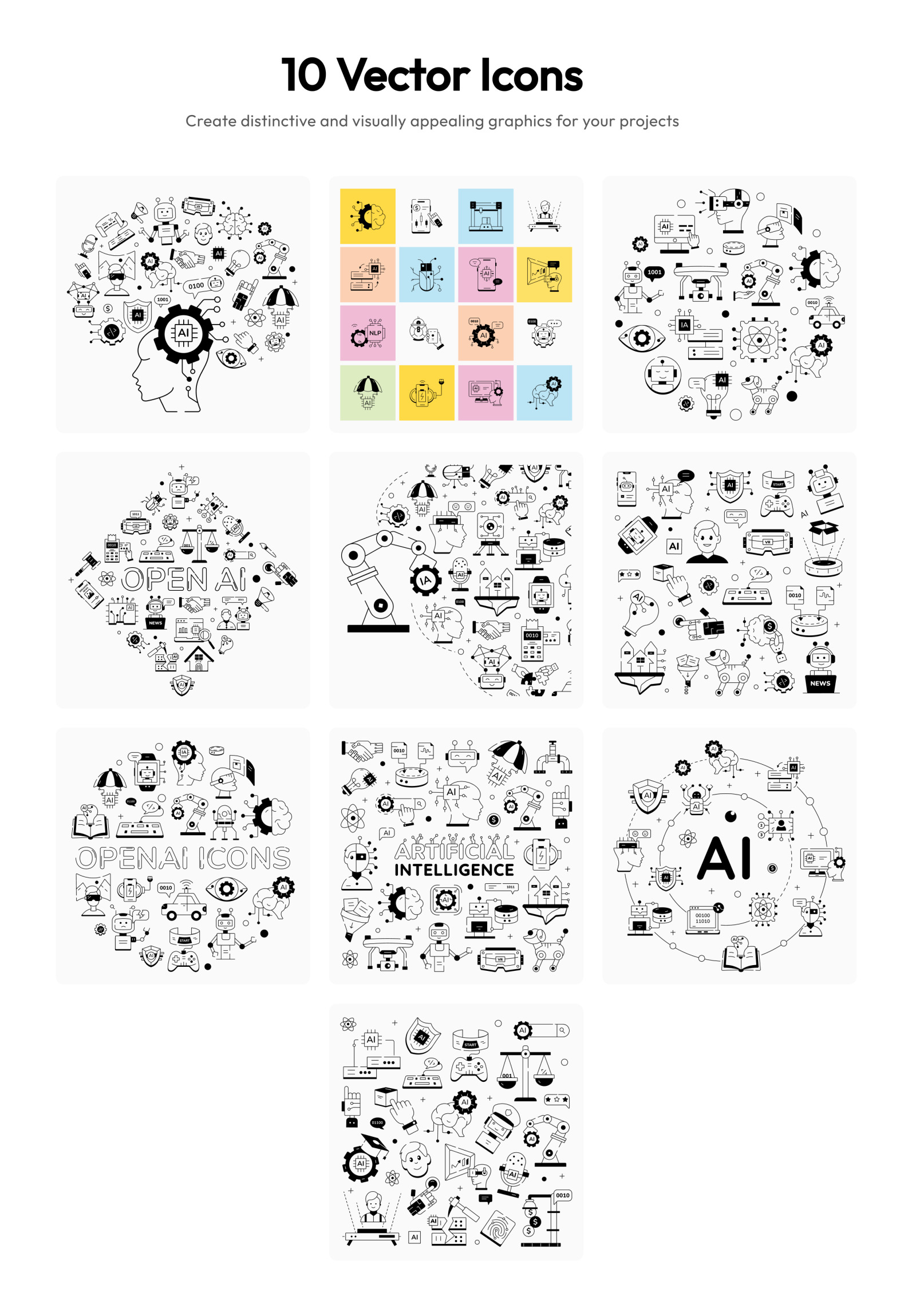 Artificial Intelligence icons Artificial Intelligence icons