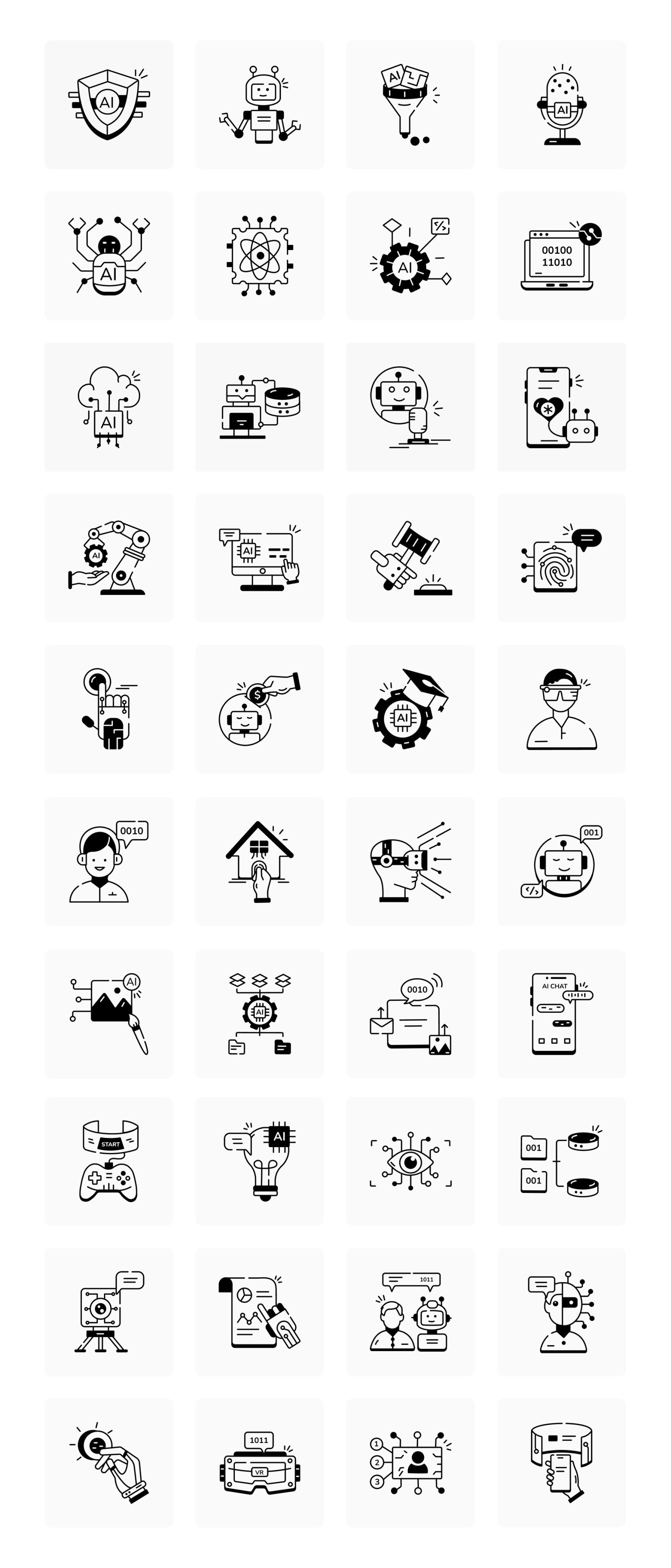 Artificial Intelligence icons Artificial Intelligence icons