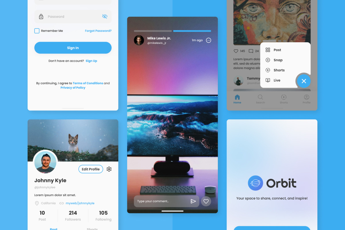 Orbit - Social Media Mobile App Orbit - Social Media Mobile App