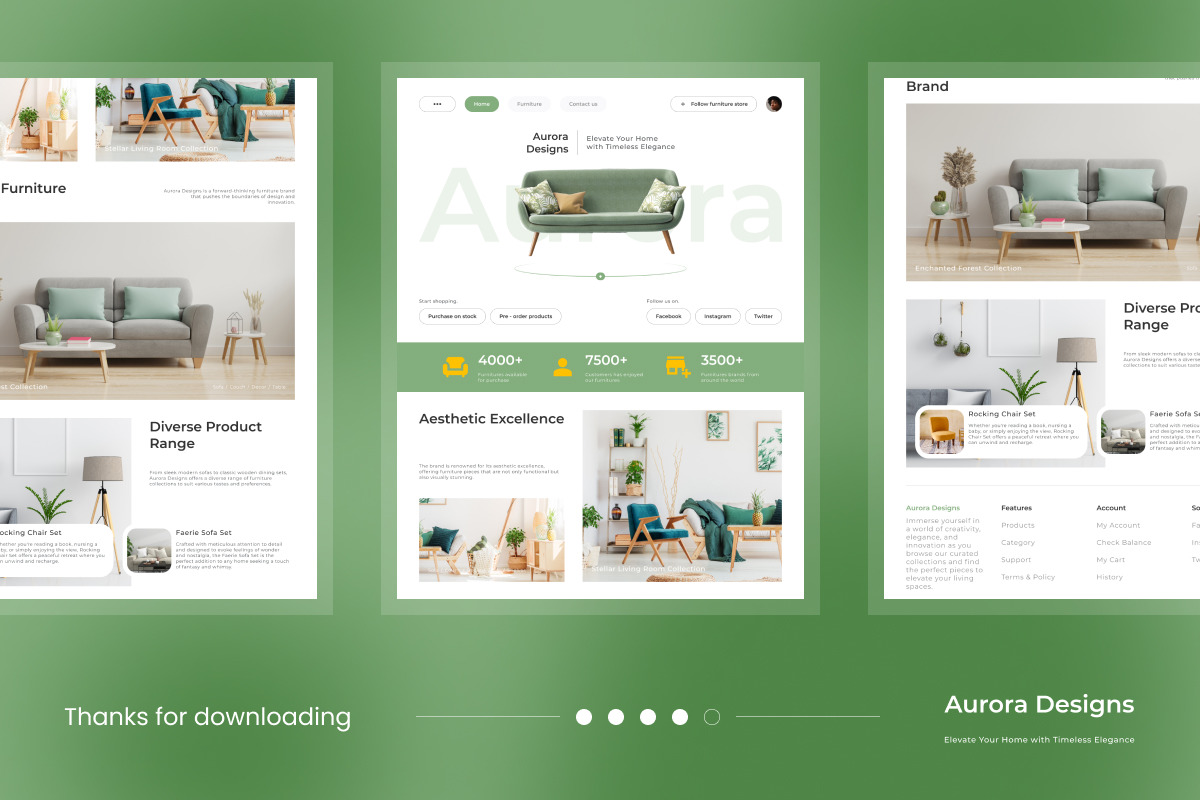 Aurora Designs - Furniture Landing Page V1