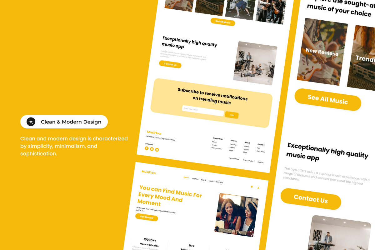 MusiFlow - Music Player Landing Page V1 MusiFlow - Music Player Landing Page V1