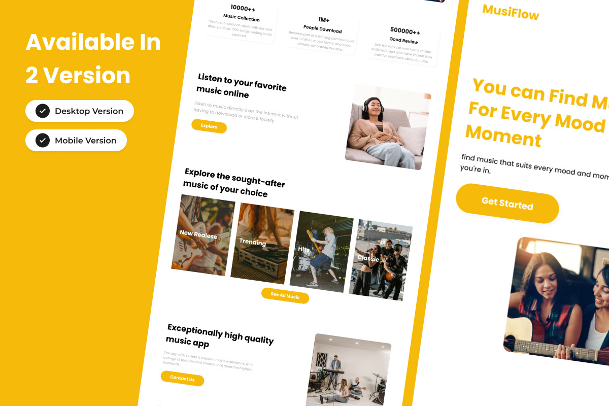 MusiFlow - Music Player Landing Page V1 MusiFlow - Music Player Landing Page V1