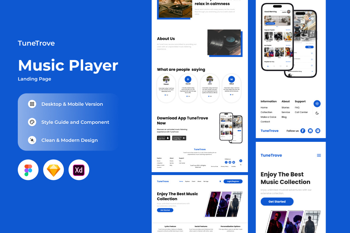 TuneTrove - Music Player Landing Page V1