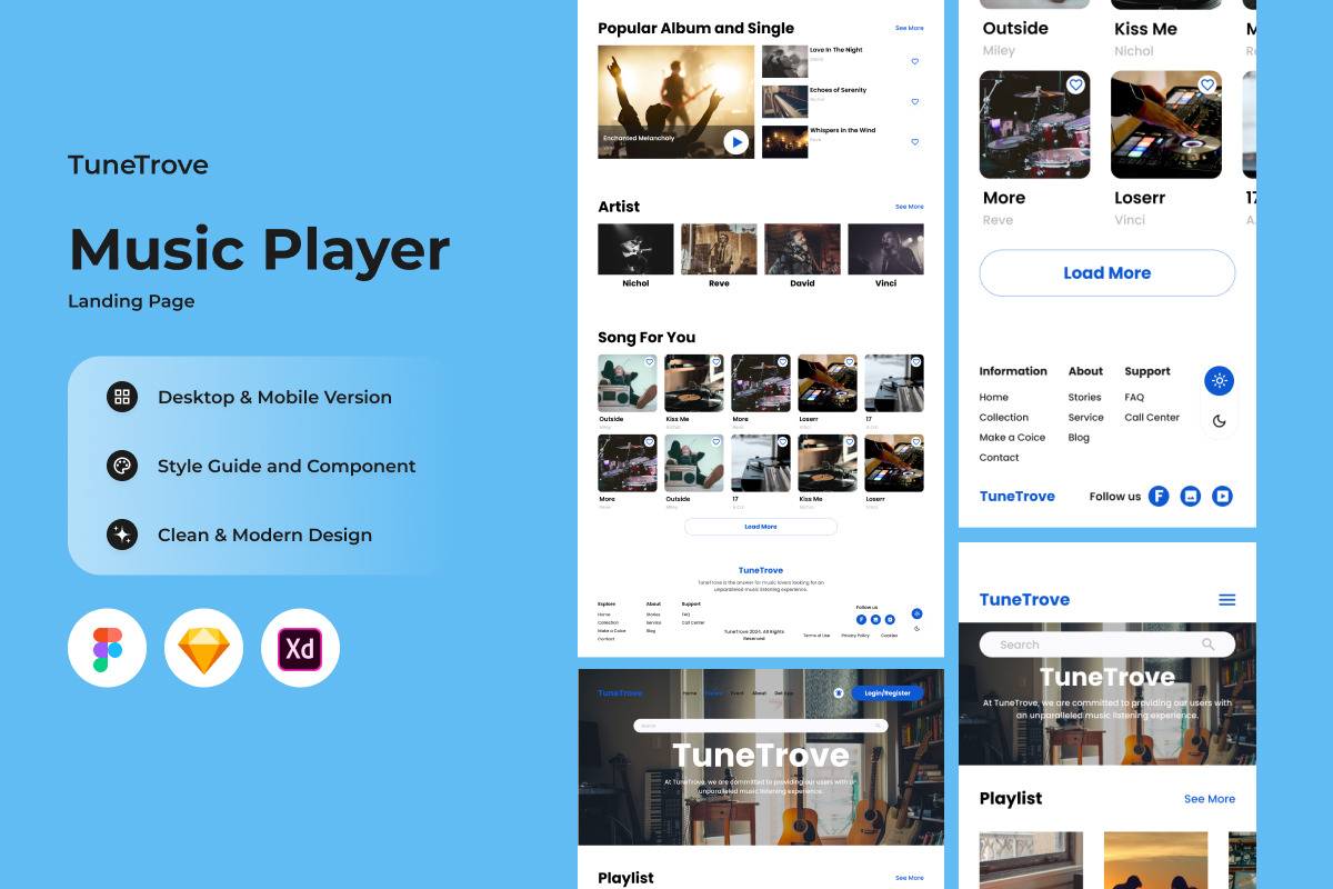 TuneTrove - Music Player Landing Page V2