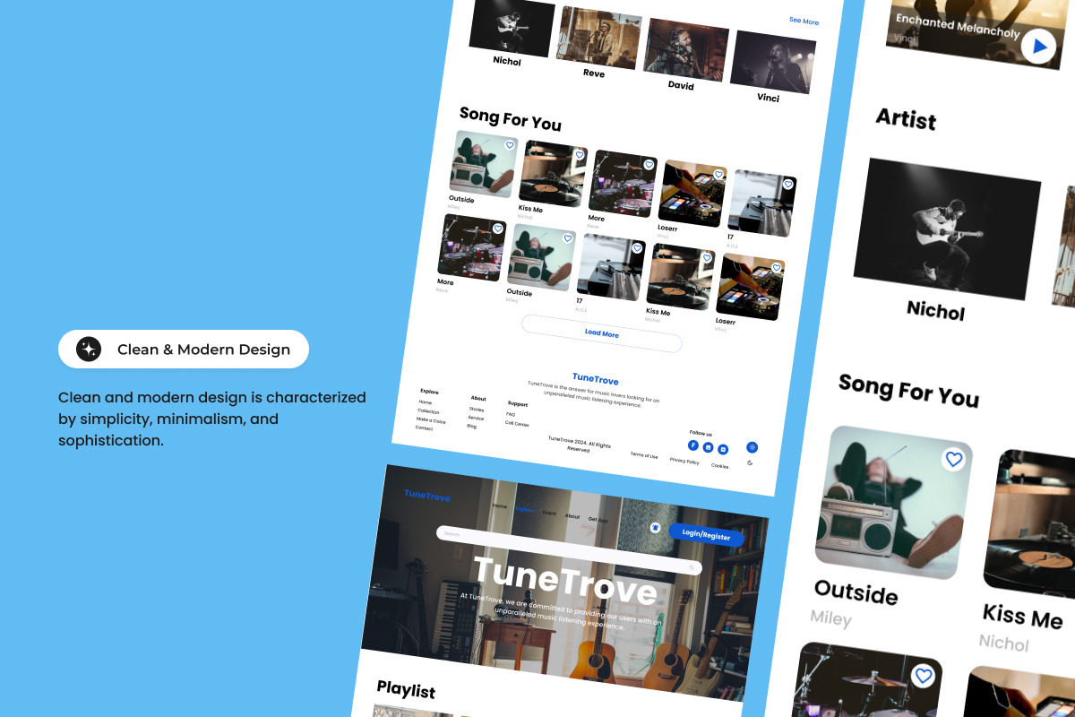 TuneTrove - Music Player Landing Page V2