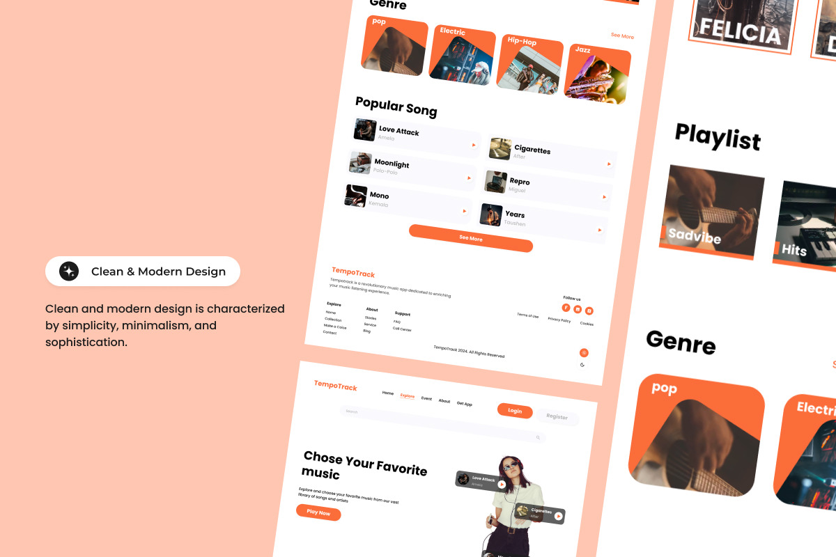 TempoTrack - Music Player Landing Page V2 TempoTrack - Music Player Landing Page V2