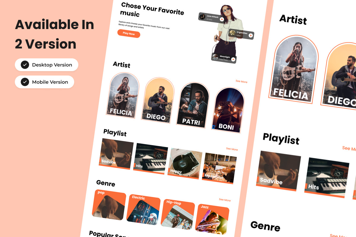 TempoTrack - Music Player Landing Page V2 TempoTrack - Music Player Landing Page V2