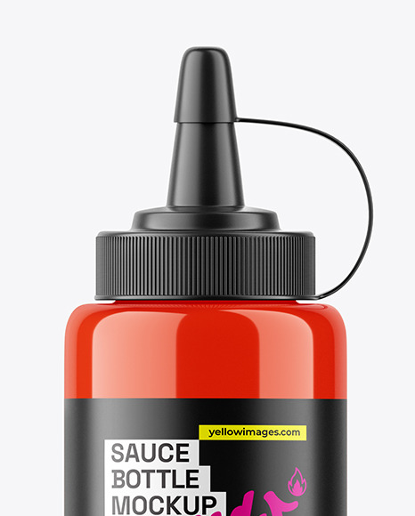 Glossy Squeeze Sauce Bottle Mockup