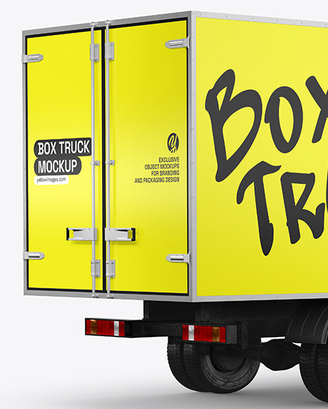 Box Truck Mockup - Back Half Side View