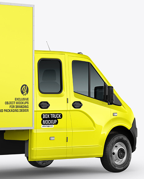 Box Truck Mockup - Back Half Side View