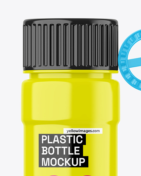 Glossy Soap Bubbles Bottle Mockup