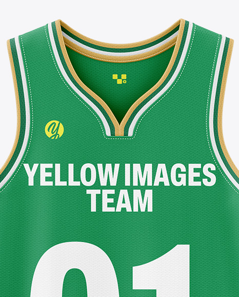 Wishbone Collar Basketball Jersey Mockup