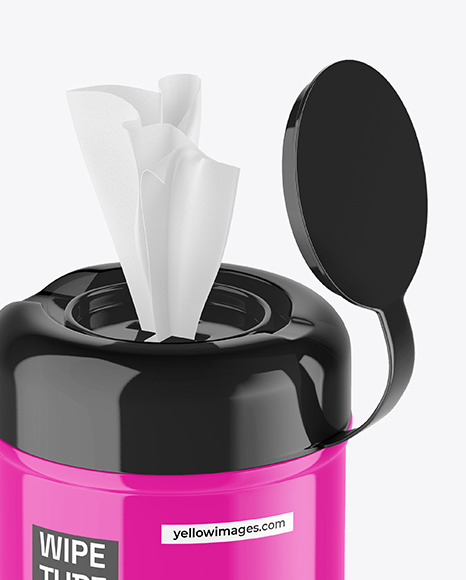 Glossy Wipes Tube Mockup