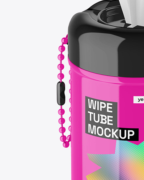 Glossy Wipes Tube Mockup