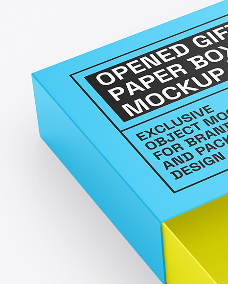 Opened Gift Paper Box Mockup