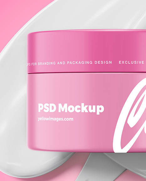 Matte Cosmetic Jar Mockup