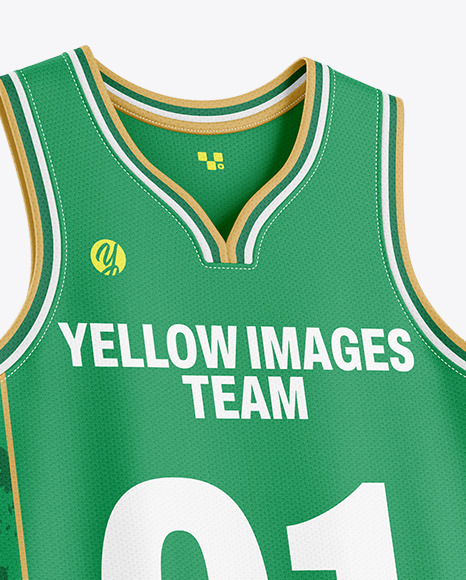 Wishbone Collar Basketball Jersey Mockup