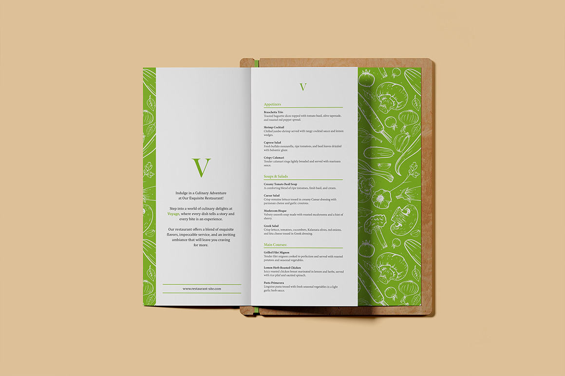 Folded Menu on Wooden Board with Elastic Band Mockup