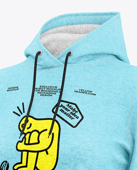 Women’s Heather Hoodie Mockup - Half Side View