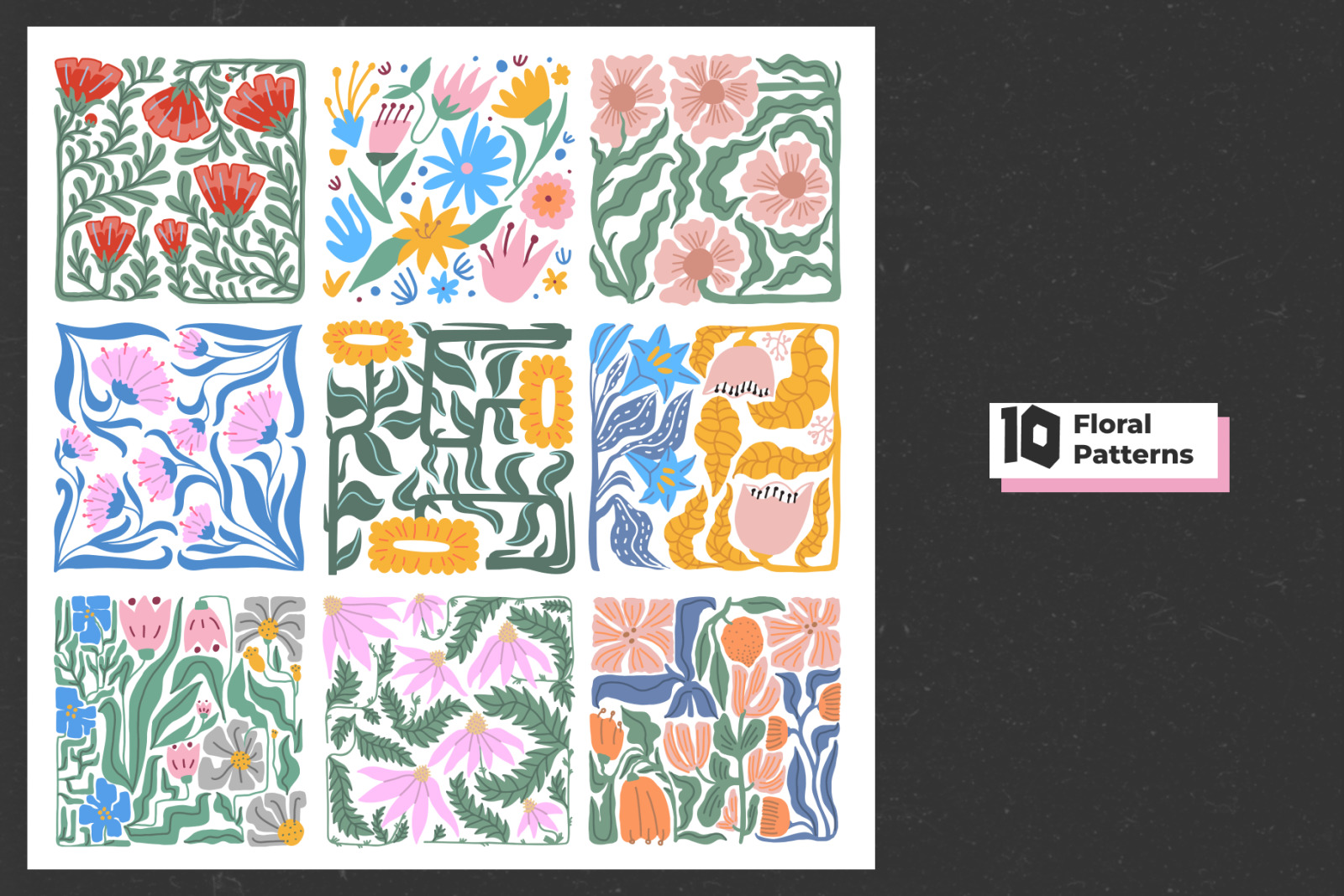 Naive Flowers: Patterns &amp; Posters