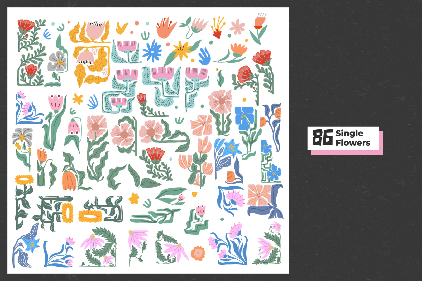 Naive Flowers: Patterns & Posters Naive Flowers: Patterns & Posters