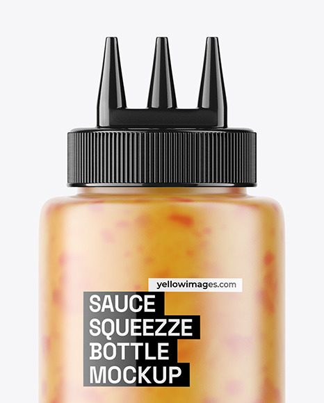 Frosted Chilli Sauce Bottle w/ Triple Nozzle Mockup