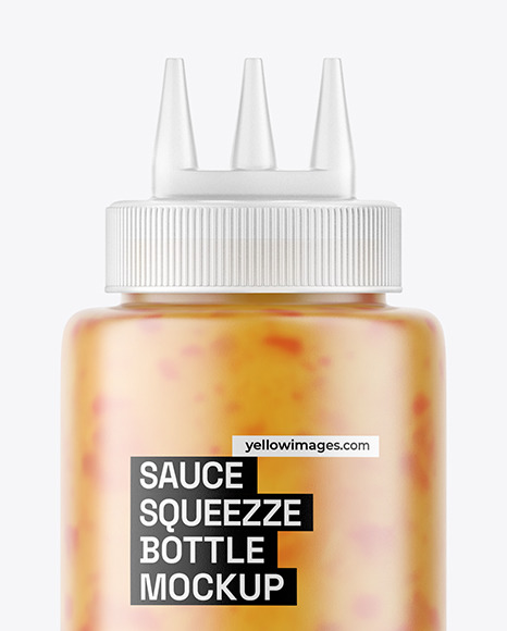 Frosted Chilli Sauce Bottle w/ Triple Nozzle Mockup