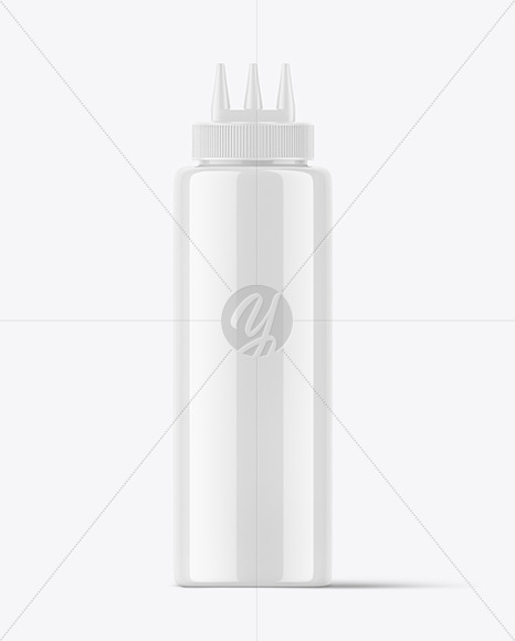 Glossy Sauce Bottle w/ Triple Nozzle Mockup