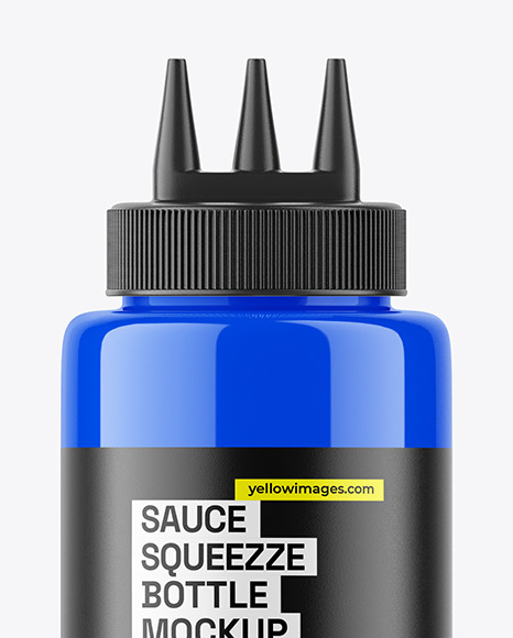 Glossy Sauce Bottle w/ Triple Nozzle Mockup