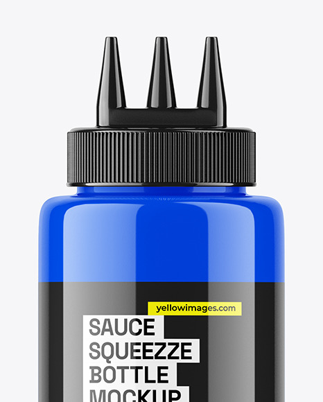 Glossy Sauce Bottle w/ Triple Nozzle Mockup