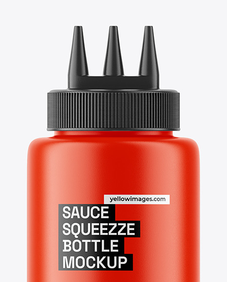 Matte Sauce Bottle w/ Triple Nozzle Mockup