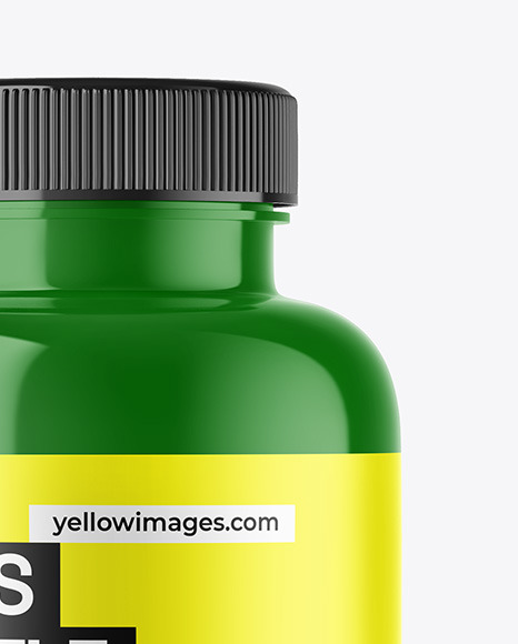 Glossy Plastic Pills Bottle Mockup