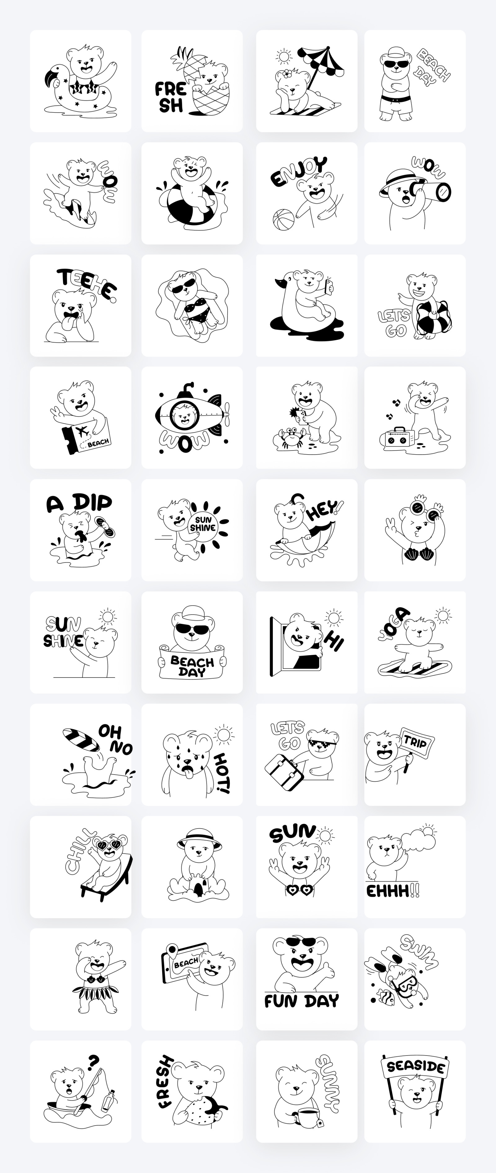 Animated Beach Stickers