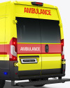 Van Ambulance Mockup - Back Half Side View