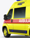 Van Ambulance Mockup - Back Half Side View