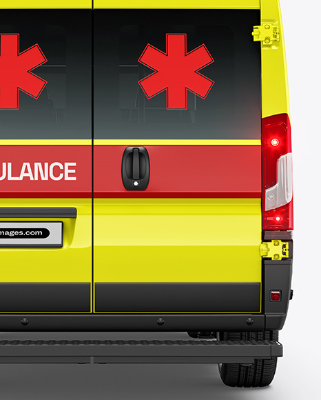 Van Ambulance Mockup - Back View