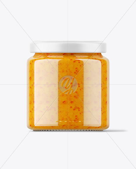 Glass Sweet Chilli Sauce Jar Mockup